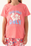 RolyPoly Kız Çocuk Çiçek Baskılı Pijama Takımı Pembe RP3410-2