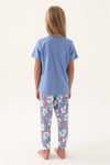 RolyPoly Kız Çocuk Pijama Takımı Açık İndigo RP3410-2