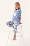 RolyPoly Kız Çocuk Pijama Takımı Açık İndigo RP3410-2