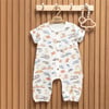Tiffany Erkek Bebek Müslin Yarım Kol Tulum Ekru 61091