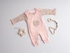 Tiffany Kız Bebek Somon Leoparlı Tulum Set 1003