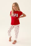 U.S.Polo Kız Çocuk Garson Boy Pijama Takımı Kırmızı US1834-G