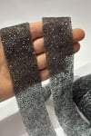 Antrasit Gri Ütüyle Yapışan Şerit Taş Boncuk 4 Cm