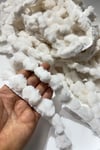 Beyaz Peluş Şerit Ponpon,Tavşan Kuyruğu Ponpon,Peluş Ponpon 1 mt