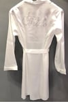 Beyaz Saten Bride Taşlı Sabahlık