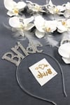 Bride Taç ve Orkide Çiçekli Nedime Bileklik Seti