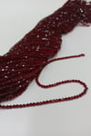 Kristal Boncuk Bordo Piramit 4 mm