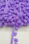 Lila Renk Şerit Ponpon 1,5cm