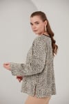 ALEXANDERGARDI BASİK LEOPAR DESENLİ POLAR SWEATSHİRT (B22-383A)