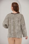 ALEXANDERGARDI BASİK LEOPAR DESENLİ POLAR SWEATSHİRT (B22-383A)