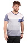 ALEXANDERGARDI ÇİZGİLİ BİSİKLET YAKA T-SHIRT, MAVİ (B19-27955)