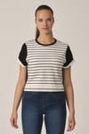 ALEXANDERGARDI ÇİZGİLİ CROP T-SHİRT (B21-32600)