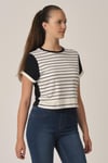 ALEXANDERGARDI ÇİZGİLİ CROP T-SHİRT (B21-32600)