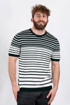 ALEXANDERGARDI ÇİZGİLİ TRIKO T-SHIRT, YEŞİL-BEYAZ  (AG504802)