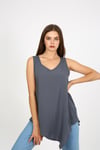 ALEXANDERGARDI KOLSUZ ASİMETRİK BLUZ (B21-35500)