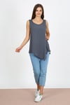 ALEXANDERGARDI KOLSUZ ASİMETRİK BLUZ (B21-35500)