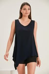 ALEXANDERGARDI KOLSUZ ASİMETRİK BLUZ (B21-35500)