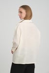 ALEXANDERGARDI V POLO YAKA İNCE KETEN OVERSİZE BLUZ (B24-002)