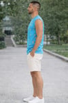 ALEXANDERGARDI YIRTMAÇLI DESENLİ KOLSUZ T-SHİRT (B23-00135)
