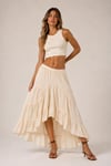 Asimetrik Kesim Boho Maxi Etek