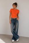 Bisiklet Yaka Basic Crop T-Shirt