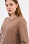 BİSİKLET YAKA BASİC LİKRALI SWEATSHIRT (WK25512-WN)