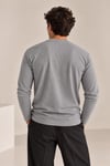 Bisiklet Yaka İnce Fitilli Basic Sweatshirt