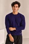 Bisiklet Yaka İnce Fitilli Basic Sweatshirt