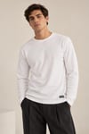 Bisiklet Yaka İnce Fitilli Basic Sweatshirt