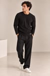 Bisiklet Yaka İnce Fitilli Basic Sweatshirt