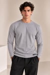 Bisiklet Yaka İnce Fitilli Basic Sweatshirt