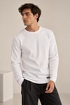 Bisiklet Yaka İnce Fitilli Basic Sweatshirt