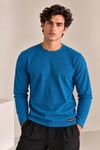 Bisiklet Yaka İnce Fitilli Basic Sweatshirt