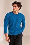 Bisiklet Yaka İnce Fitilli Basic Sweatshirt