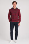Çizgili Polo Yaka Sweatshirt