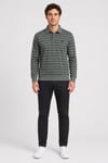 Çizgili Polo Yaka Sweatshirt