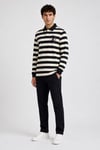 Çizgili Polo Yaka Sweatshirt