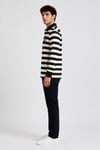 Çizgili Polo Yaka Sweatshirt
