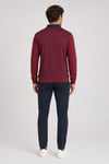Çizgili Polo Yaka Sweatshirt
