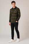 Çizgili Polo Yaka Sweatshirt
