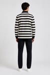 Çizgili Polo Yaka Sweatshirt