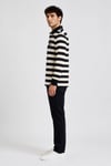 Çizgili Polo Yaka Sweatshirt