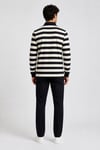 Çizgili Polo Yaka Sweatshirt