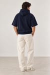 Cropped Kapüşonlu Kısa Kollu Sweatshirt