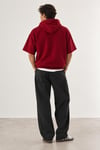 Cropped Kapüşonlu Kısa Kollu Sweatshirt
