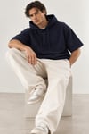 Cropped Kapüşonlu Kısa Kollu Sweatshirt