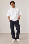 Cropped Kapüşonlu Kısa Kollu Sweatshirt
