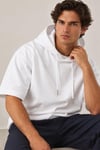 Cropped Kapüşonlu Kısa Kollu Sweatshirt