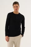 Düğmeli Yaka Uzun Kollu Günlük T-shirt