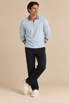 Fermuarlı Kontrast Polo Yaka Erkek Sweatshirt